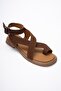 Women's Brown Suede Ankle Strap Back Buckle Flip-Flop Sandals S1536 - 3