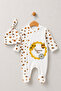 Aunt's Honey Written Newborn Baby Romper Hat Set Bee Pattern 100% Cotton Snap Fastener Baby Romper - 3