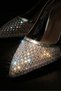 Women's Silver Stone Mesh Detailed Ankle Strap Stylish Evening Dress Shoes with 6 cm Heels - 2