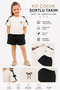 Girl's Black Shorts and Bow Detail Two-Piece Set