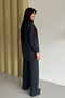 Oysh Modal Fabric Oversize Hijab Tunic Set 2020 Anthracite - 6