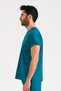 Single Top Petrol Green Stretch Fabric Unisex Medical Nurse and Doctor Uniform Surgical Wear - 4