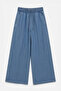 Women's Light Blue Tencel Fabric Slim Comfortable Jean Trousers - 3