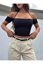 Women Halter Neck Halter Top and Back Low-Cut Bodycon Short Sleeve Madonna Collar Blouse
