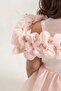 ORGANZA RUFFLED POWDER LONG DRESS - 4