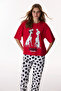 Red Furever Cotton Piece Pants Pajama Set - 3