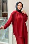 Yaka Gold Buttoned Asymmetrical Cut Tunic Trouser Set - 3