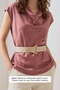 Triangle Gold Buckle Ecru Thick Women's Belt 4.5 cm - 2