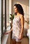 Angelique Bamboo Fabric Rope Strap Collar Lace Detailed Floral Pattern Women's Shorts Set 22074 - 2