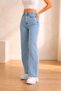 Women's Blue High Waist Palazzo Jeans Loose Jeans - 2
