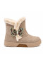 Girl's Butterfly Figure Beige Color Non-Slip Sole Boots - 2