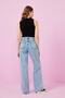 High Waist Blue Palazzo Jeans Lycra Stretchy Jeans - 3