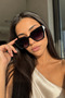 Square Design Black White Bone Frame Black Glass Women's Sunglasses Ae2203C2