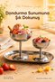Set of 3 Silver Color Metal Ice Cream Bowls (2X Wide Short and Wide Long Bowls, 1X Boat Plate) - Stylish Presentation and Dessert Bowl - 4