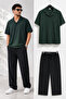 Men's Bürümcük T-Shirt Tracksuit Summer Casual Top and Bottom Set