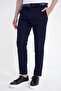 Comfort Fit Comfortable Fit Side Pocket Cotton Textured Navy Blue Trousers P 1219 - 3