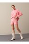 Kadın Pembe Regular Fit Triko Şort - 3