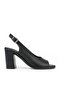, Women's Genuine Leather Heeled Sandals 1611020Z1716 Black - 3