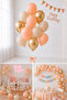 11 Balloon (5 Salmon Macarons + 3 Sand Colors + 3 Gold Chrome Gold Balloon)