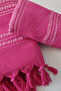 100% Cotton Towel Peshtemal Peskir Set-Striped Beach Towel Set-Fuchsia - 3