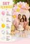 45 Balloon Chain: (15 Metallic Yellow, 15 Macarons Pink, 15 Matte White Balloons, Chain, Adhesive) - 2