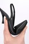 Lilith Flexible Soft Non-Slip Sole (4/6 cm) Black Patent Leather Open Elastic V Buckle Women's Heeled Shoes - 6