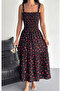 Gipeli Red Color Strappy Layered Dress Woven Draped Viscose Fabric Length 125 cm - 2