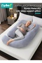 Pregnancy Pillow + Maternity Belt Set, Maternity Pillows with Removable Crystal Velvet Cover, U-Shape Full Body Pillow for Sleeping, Body Pillows for Adults With Adjustable Belly Bands and Supports - 3