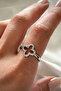 Zircon Stone Women's Steel Ring Gray Color Does Not Tarnish and Does Not Lose Color