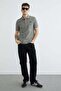 Lion Embroidered Polo Collar T-Shirt - 4