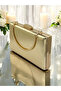 New Model Gold Color Shiny Patterned Chain Strap Pearl Handle Women's Evening Dress Bag Wedding Engagement - 4