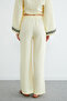 Elastic Waist Pocket Muslin Fabric Trousers - 8