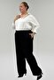 69015 Large Size Nora Pants with Elastic Waist - Black - 4