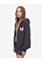 Oversized Sweatshirt with Zippered Hood, Kangaroo Pocket, Bow Print on the Back and Raised Letters - 2
