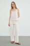Elastic Waist Linen Look Palazzo Trousers - 2