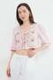 Front-Tie Floral Embroidered Muslin Fabric Blouse - 5