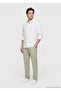 Light Gray Plain Casual Fit Long Woven Casual 100% Linen Shirt - 4