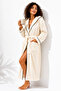 Unisex Cream Bathrobe 100% Cotton |   High Quality, Hooded and Ribbed - 5