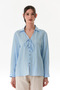 Buttoned Loose Shirt with Tie Front - 6