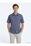 Indigo Striped Oversize Fit Short Woven Casual Shirt