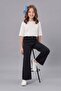 Stoned Adjustable Waist Palazzo Girls' Trousers