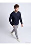 Navy Blue Crew Neck Sweatshirt - 2