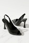 Dohana Black Wrinkled Patent Leather (8 cm) Pointed Toe Heeled Shoes - 7