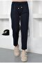 Women's Large Size Gray Carrot Leg Trousers - 5
