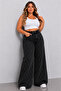 Plus Size Jeans- Premium High Waist Wide Leg Diamond Patterned Stone Jeans-Smoked - 6
