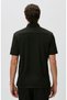Slim Fit Siyah Kısa Kol Örme Gömlek - 5