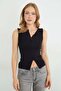 Double Zipper Slim Fit Blouse - 4