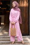 Gathered Buttoned Powder Tunic Set - 3