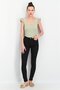 Women Skinny Fit High Waist Solid Denim Jeans, Black - 4