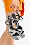 Vira Platform Heeled Evening Dress Shoes Platinum